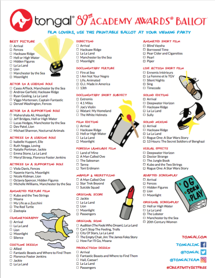 Academy Awards Ballot