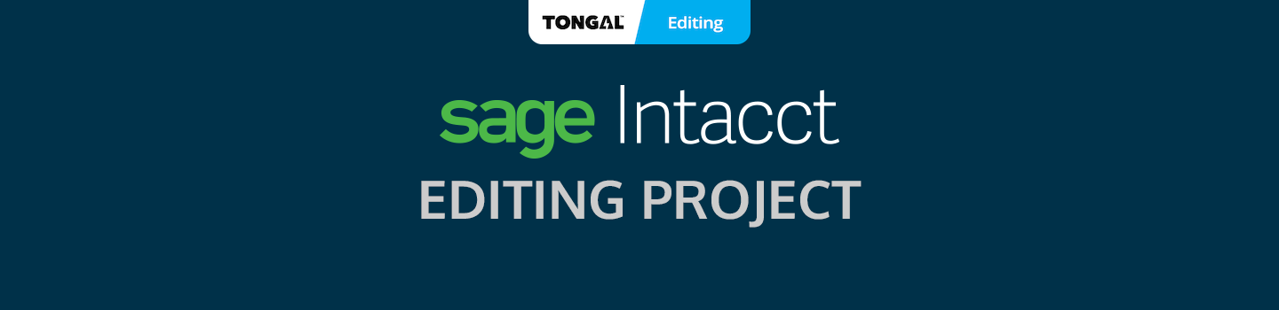 Sage Intacct Editing Project