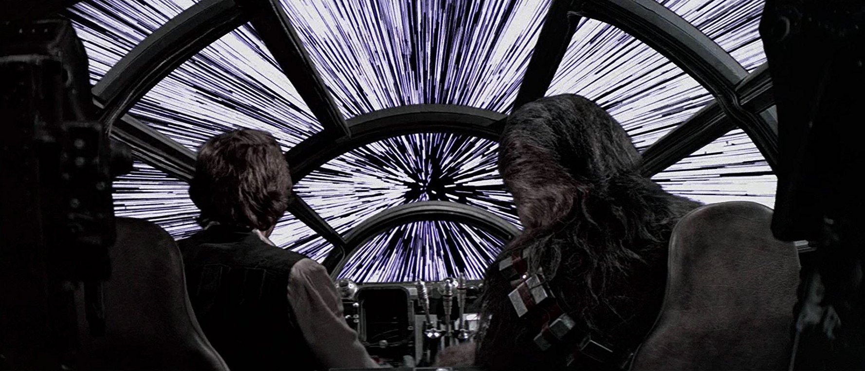 Han and Chewie jumping to lightspeed in Star Wars
