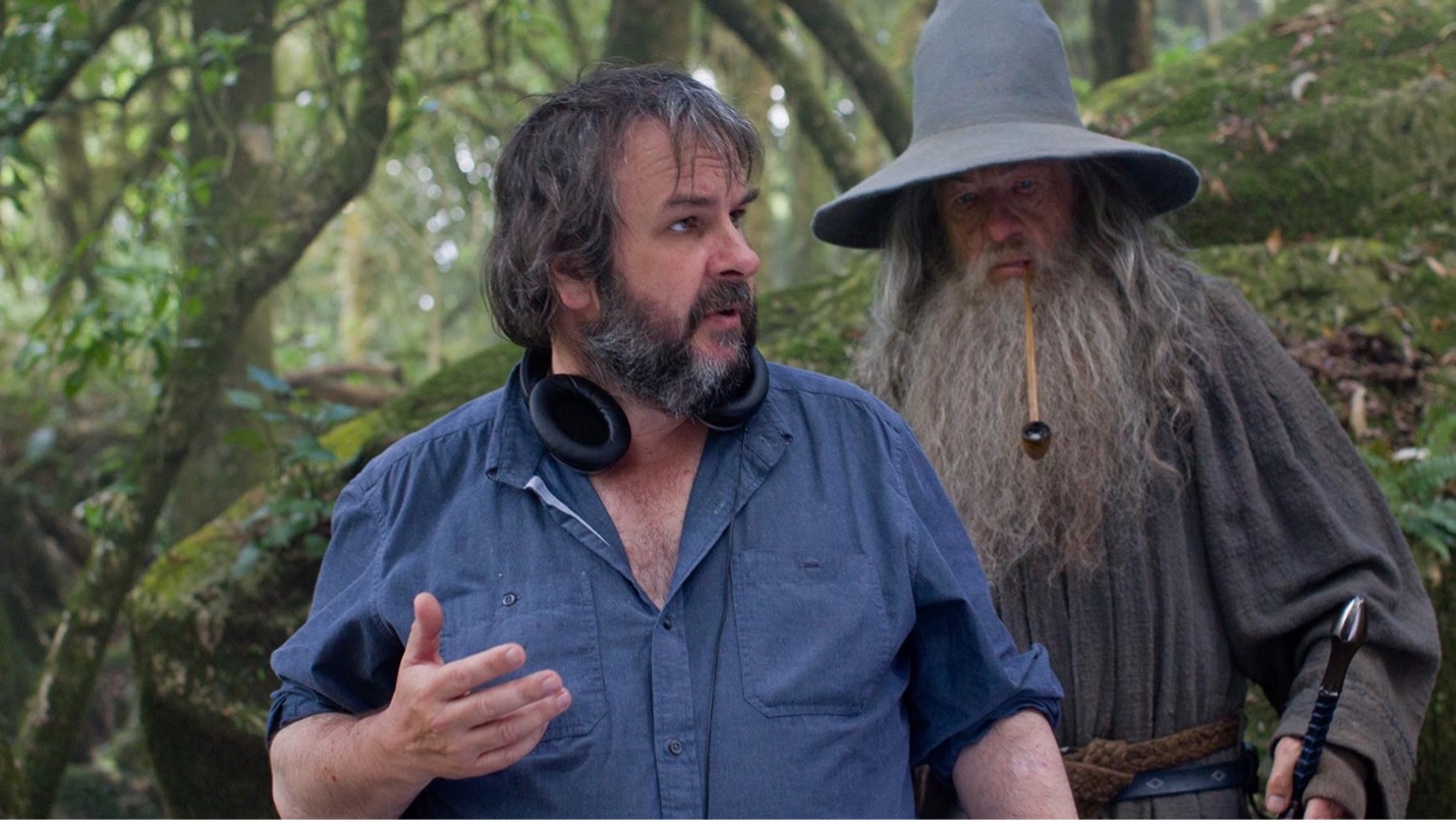Peter Jackson and Ian McKellan on the set of The Lord of the Rings