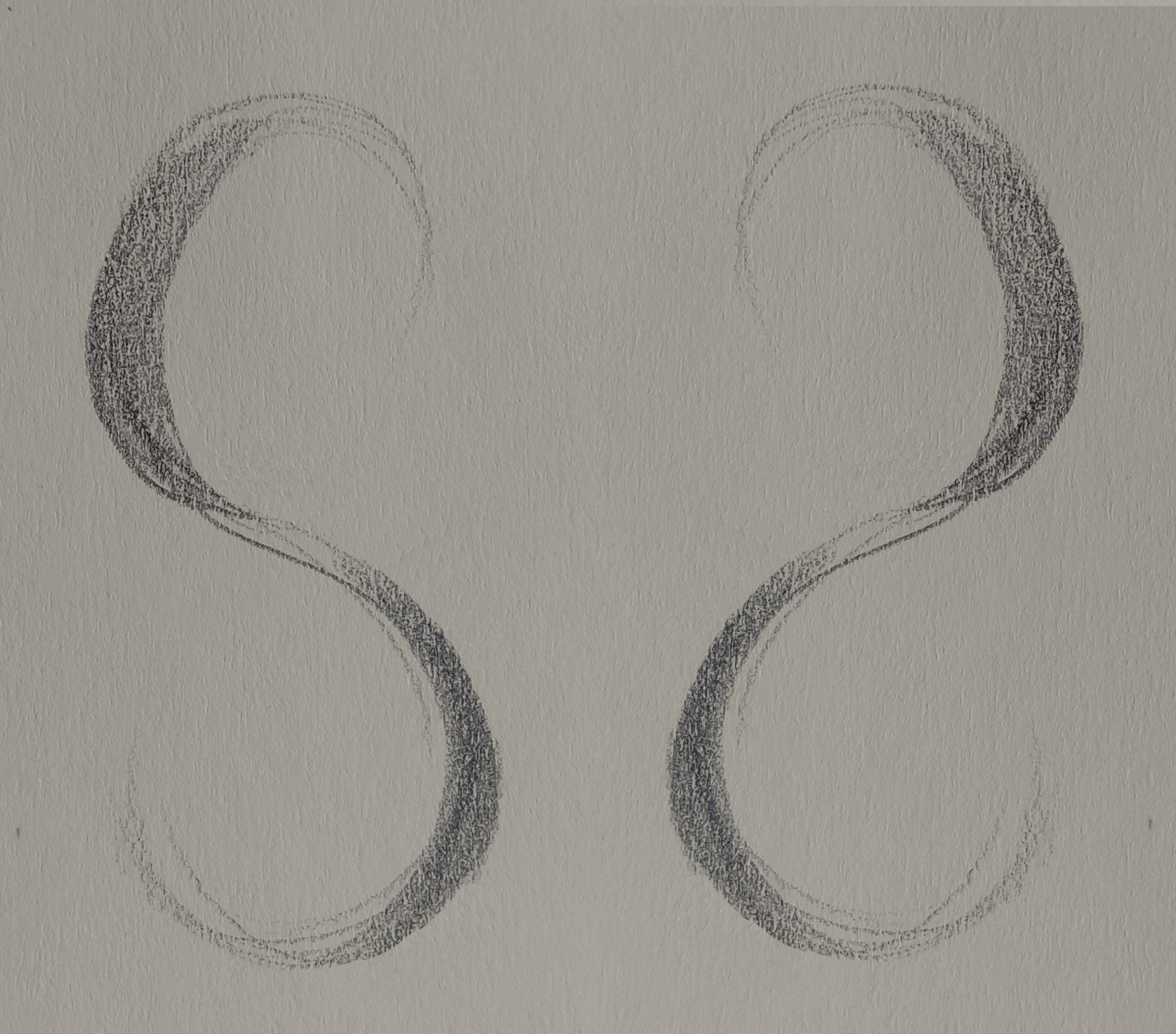 Human torso sketched with an s-shape