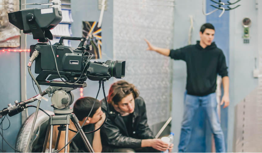 Film crew on set