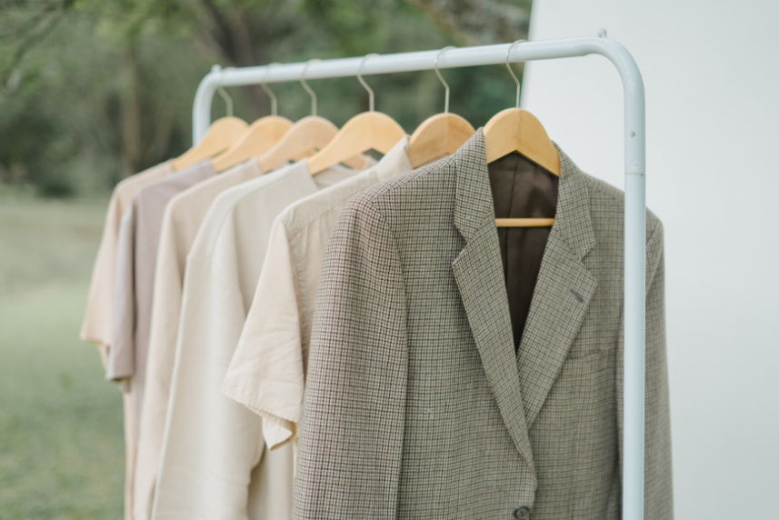 Wardrobe on hangers